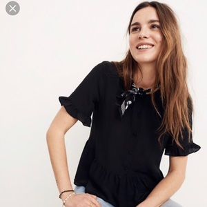 Madewell Studio Ruffle Hem Top XS